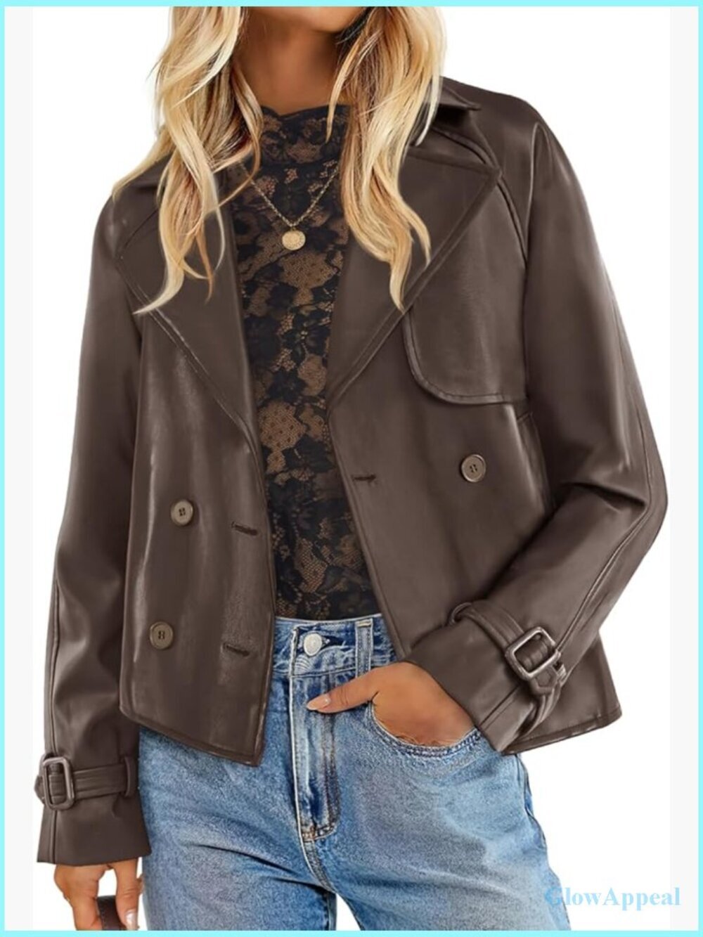 Faux Leather Oversized Motorcycle Jacket Button Front Moto Style